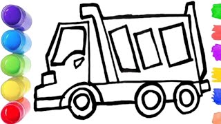 How to Draw Dump Truck Step by Step Tutorial [upl. by Keven]