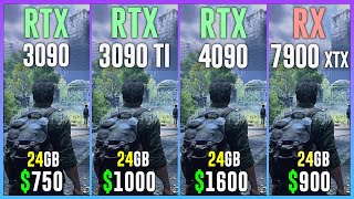 RTX 3090 vs RTX 3090 TI vs RTX 4090 vs RX 7900 XTX  Test in 12 Games [upl. by Three]