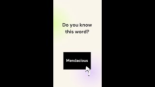 Mendacious Definition  Improve Your Vocabulary [upl. by Enileuqkcaj]