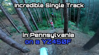 Incredible single track dirt bike trails in PA aboard a YZ450F [upl. by Gasser]