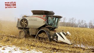 Harvesting Corn in the Snow Gleaner S68 [upl. by Narak]