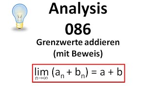 Analysis 086  Grenzwerte addieren mit Beweis [upl. by Crosse745]