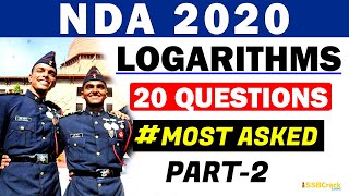 20 Most Important Logarithms Questions In NDA Exam  NDA 2020  PART 2  Defence Exams [upl. by Krall676]