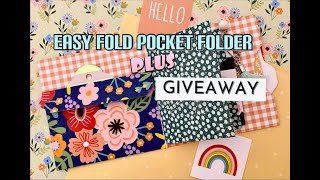 Easy Fold Pocket Folder TUTORIAL amp 🌟 GIVEAWAY TIME CLOSED 🌟 [upl. by Homere]