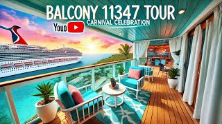 🛳️ Stunning Balcony Cabin 11347 Tour on Carnival Celebration [upl. by Tsenre672]