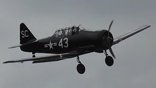 T6 Harvard  Flypast and Landing  BEAUTIFUL SOUND [upl. by Betta]