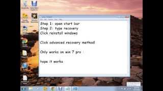 How to reset windows 7 PRO to Factory Settings [upl. by Airbmac63]