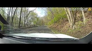 ATV crashes into New Haven police cruiser blocking pedestrians from harm [upl. by Seraphine]