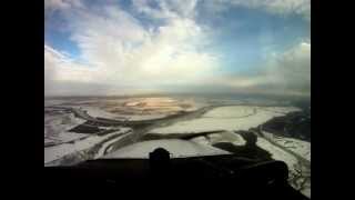 Landing Offutt AFB December 2011 Cessna 172 [upl. by Negem748]