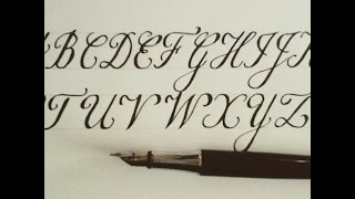 how to write in calligraphy with fountain pen  easy version for beginners [upl. by Ralip409]