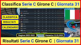 Classifica Serie C Girone C oggi  Risultati Serie C Girone C oggi [upl. by Haibot]