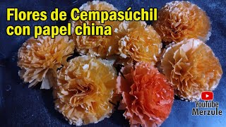 Como hacer flores de cempasúchil con papel china [upl. by Nickola]