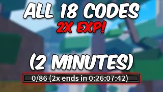 All 18 2x  Double EXP CODES  In 2 Minutes  Blox Fruits [upl. by Sacks]