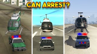 CAN ARREST IN HELICOPTER EVERY GTA [upl. by Ecinwahs616]