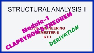 STRUCTURAL ANALYSIS IIDerivation of CLAPEYRONS THEOREM ThreeMomentEquationModule1LEC02Part1 [upl. by Brigitta226]