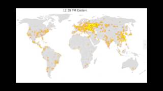 Wannacry Ransomware Animated Map [upl. by Saunder]