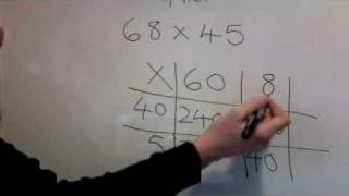 multiplying two 2 digit numbers using grid method KS2 KS3 [upl. by Frederick]