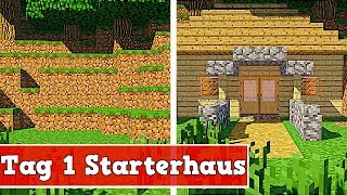 Der erste Tag in Minecraft für ein Starter Haus  Minecraft Tag 1 Starterhaus Bauen [upl. by Ahsekat]