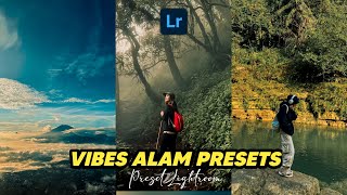 FREE 50 PRESET LIGHTROOM  VIBES ALAM  LIGHTROOM TUTORIAL [upl. by Ahsenyt]