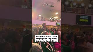 Stevie Wonder and church congregation sing Happy Birthday to Kamala Harris kamalaharris [upl. by Pugh476]