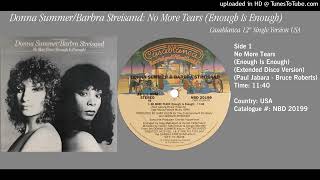 Donna Summer amp Barbra Streisand  No More Tears Enough Is Enough 12 Disco Version [upl. by Ydnys]