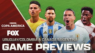 Copa América Argentina vs Canada amp Uruguay vs Colombia previews [upl. by Nosnorb15]