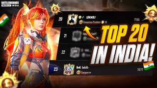 Comeback is Real  Top 20 in INDIA 🔥 Conqueror Lobby Rush Gameplay  BGMI Gameplay Highlights [upl. by Aziza]