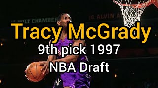 Tracy McGrady 9th pick 1997 NBA DRAFT Select Toronto Raptors NBA Year of Era [upl. by Everett998]