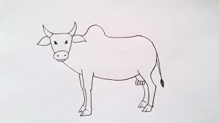 how to draw cow drawing easy step by stepaaravdrawingcreative1112 [upl. by Kinnon748]