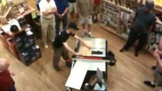 SawStop Demonstration at Highland Woodworking  72509 [upl. by Htebazileharas]