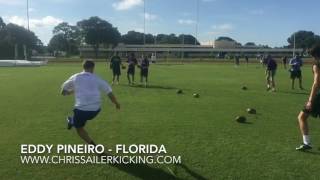 Eddy Pineiro University of Florida at the 2017 Chris Sailer Kicking College Camp TeamSailer [upl. by Nihi923]