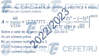 CEFET  RJ  202223 – 1ª Fase – Questão 18 – Matemática [upl. by Daniell]