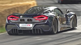 1818HP Hennessey Venom F5  66L Twin Turbo V8  Engine Start Accelerations FlyBy amp Flames [upl. by Nillek396]