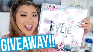 KYLIE COSMETICS GIVEAWAY HOLIDAY COLLECTION Vlogmas Day 22 [upl. by Sallyanne]