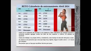 Calendario de entrenamiento Abril 2024 [upl. by Egerton]