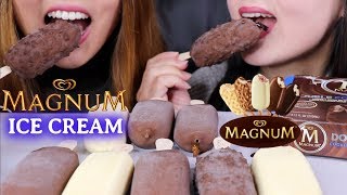 ASMR MAGNUM ICE CREAM BARS EXTREME CRUNCHY EATING SOUNDS 매그넘 아이스크림 리얼사운드 먹방  KimampLiz ASMR [upl. by Valentine]