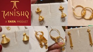 Tanishq gold earrings designs with weight amp price jhumki hoop earring stud earring hanging earring [upl. by Elac]