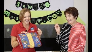 Serger Author Nancy Bednar Shows Off Her NEW quot3Pocket Serger Travel Bag Patternquot [upl. by Lyckman628]