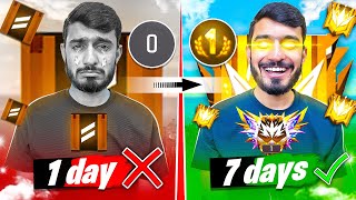 7 Days Continue Play Free Fire😲 For Top 1 In India🥇  BR Ranked  Hard Challenge EP 8 [upl. by Wehtta357]