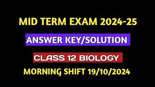 Class 12 Biology Mid Term Paper Solution 2024। Class 12 Biology Answer Key Mid Term 202425 [upl. by Aniles]