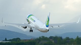 Transavia France Boeing 737800 FGZHJ Taking Off at Strasbourg Entzheim Airport SXBLFST [upl. by Watts]