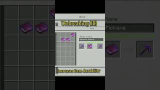 Best enchantment for pickaxe 🥶🥵😮 shorts minecraft [upl. by Eignat]