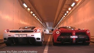 LaFerrari vs Ferrari Enzo INSANE Rev Battle [upl. by Enidaj333]