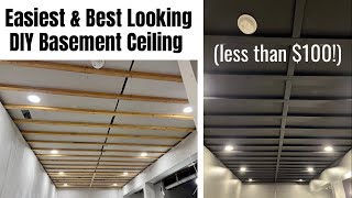 Finishing Basement 11 DIY Accessible Ceiling  Drop Ceiling Idea  CHEAP EASY FAST amp LOOKS GREAT [upl. by Beyer125]