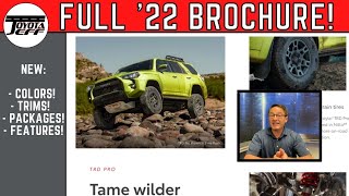 NEW 2022 4Runner Brochure with my analysis New colors Trims Packages [upl. by Ariela]