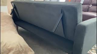 Canapea Dallas 214x84x84 cm Rabatabila Stofa Dark Grey [upl. by Gnehc]