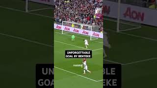 UNFORGETTABLE GOAL BY BENTEKE fyp football soccershorts foryou viralvideo duet [upl. by Brawner761]