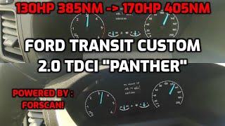 Ford Transit Custom 20 TDCI Remap  130hp to 170hp with Forscan DIY [upl. by Eelatan138]