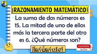 😱​🚨​​​​ ¡RAZONAMIENTO MATEMÁTICO  RESUÉLVELO matemáticas 🚨​🤔 [upl. by Madaras]