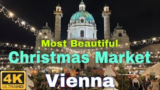 Vienna Most Beautiful Christmas Market 2023 🇦🇹 Christmas Markets Vienna 4K [upl. by Selym]